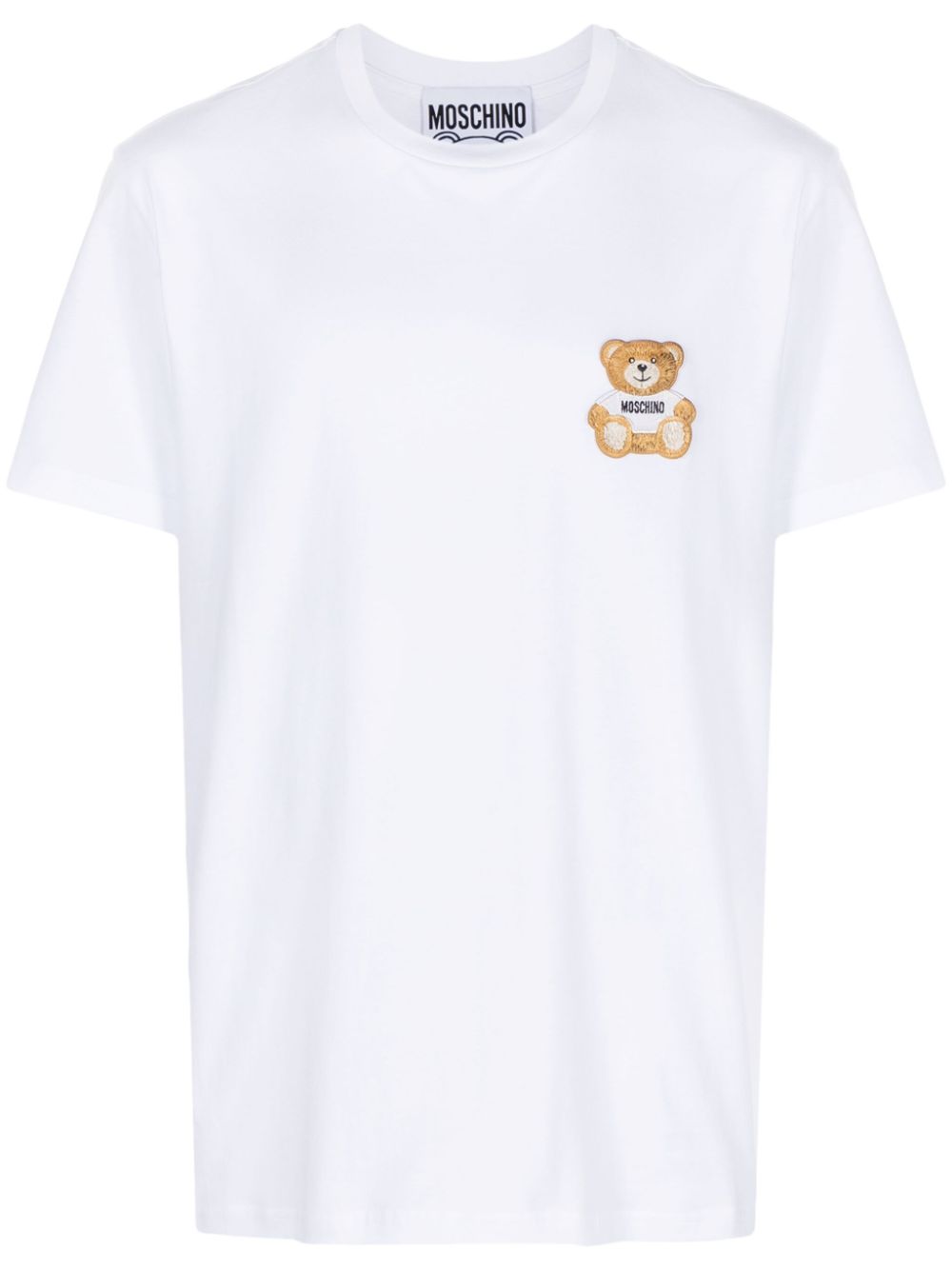 Moschino Teddy Bear-embroidered cotton T-shirt - White von Moschino