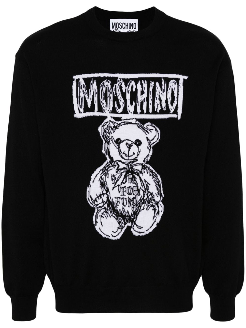 Moschino Teddy Bear-intarsia wool jumper - Black von Moschino