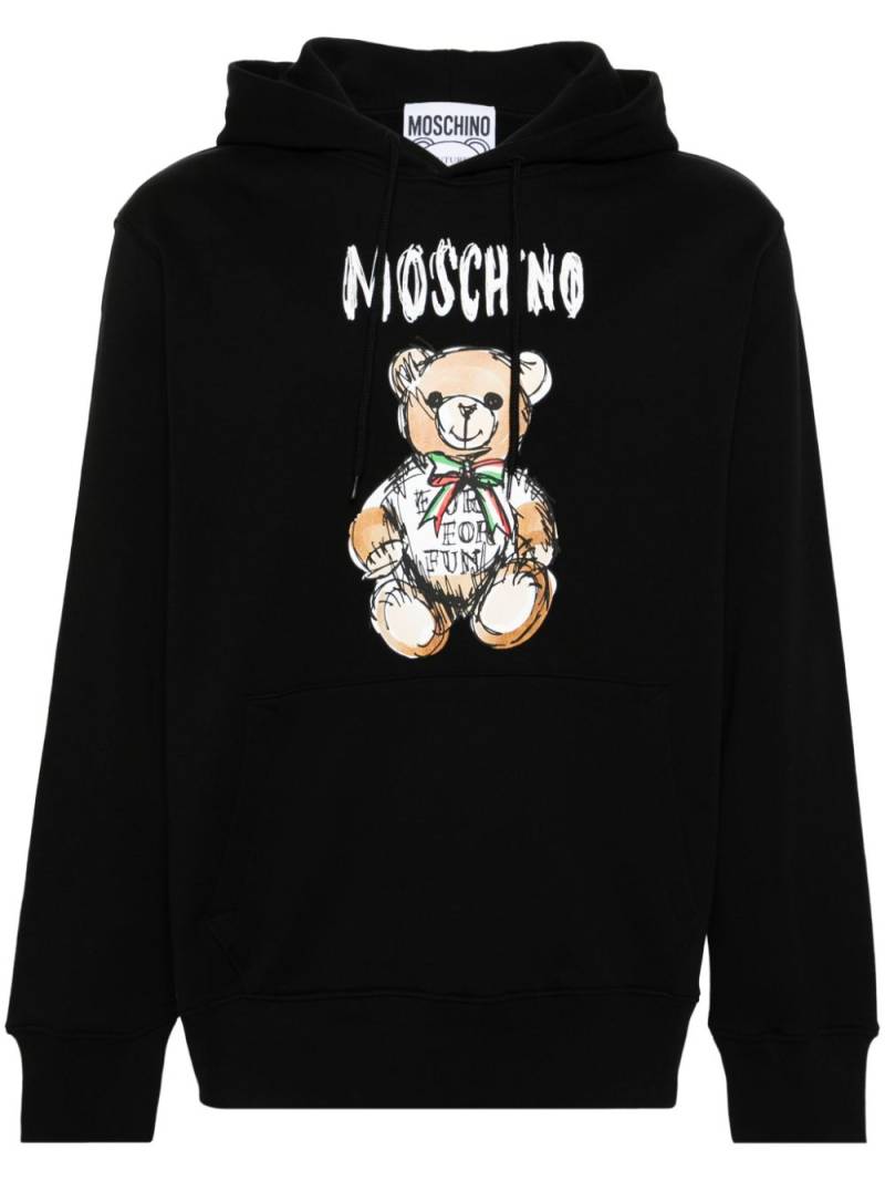 Moschino Teddy Bear logo-print hoodie - Black von Moschino