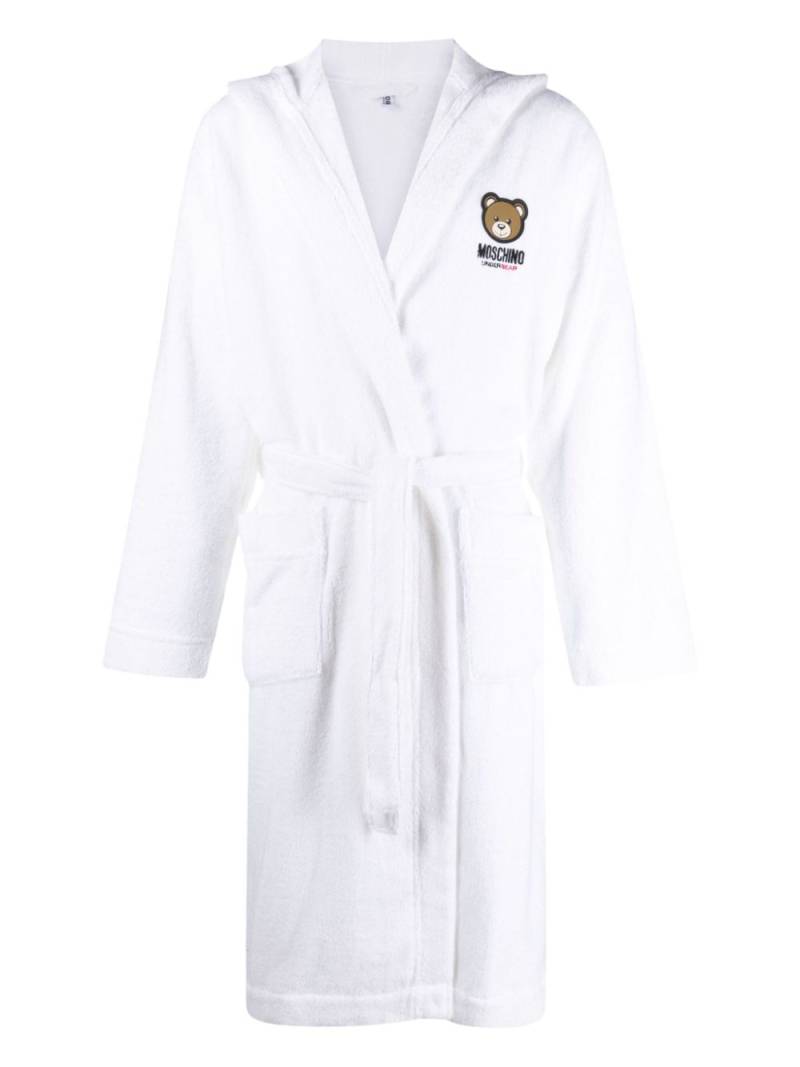 Moschino Teddy Bear-motif cotton robe - White von Moschino