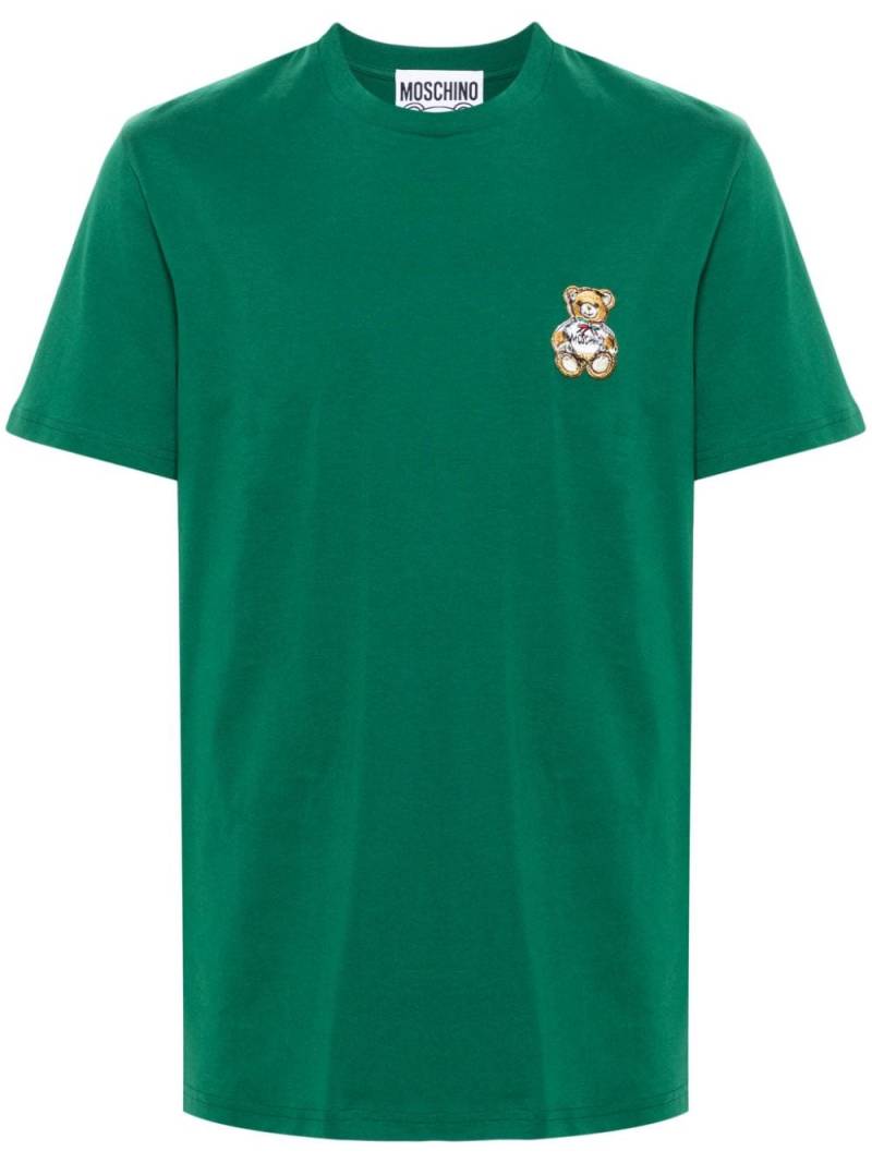 Moschino Teddy Bear-patch cotton T-shirt - Green von Moschino