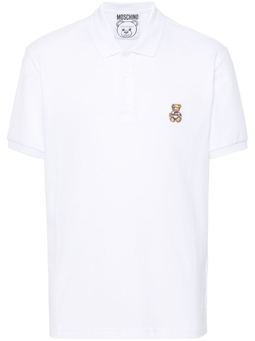 Moschino Teddy Bear-patch polo shirt - White von Moschino