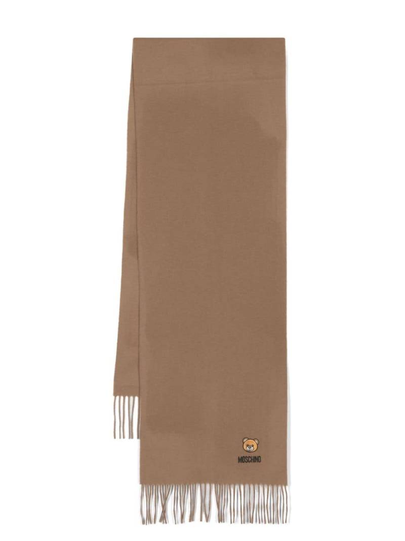 Moschino Teddy Bear-patch scarf - Brown von Moschino