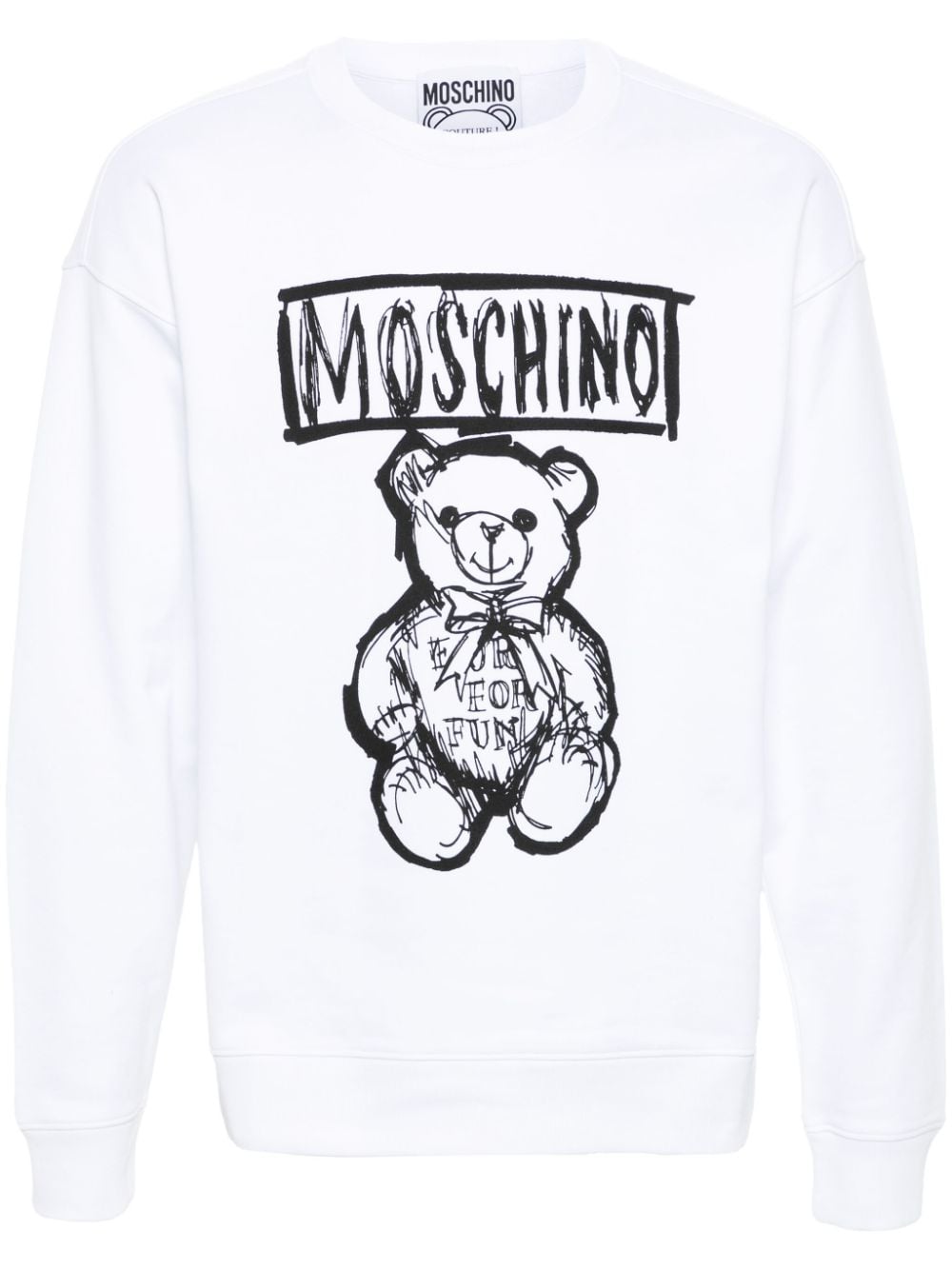 Moschino Teddy Bear-print cotton sweatshirt - White von Moschino