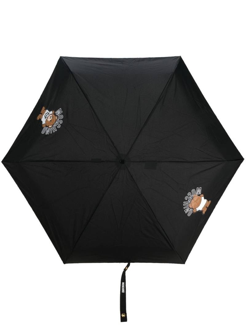 Moschino Teddy Bear-print folded umbrella - Black von Moschino