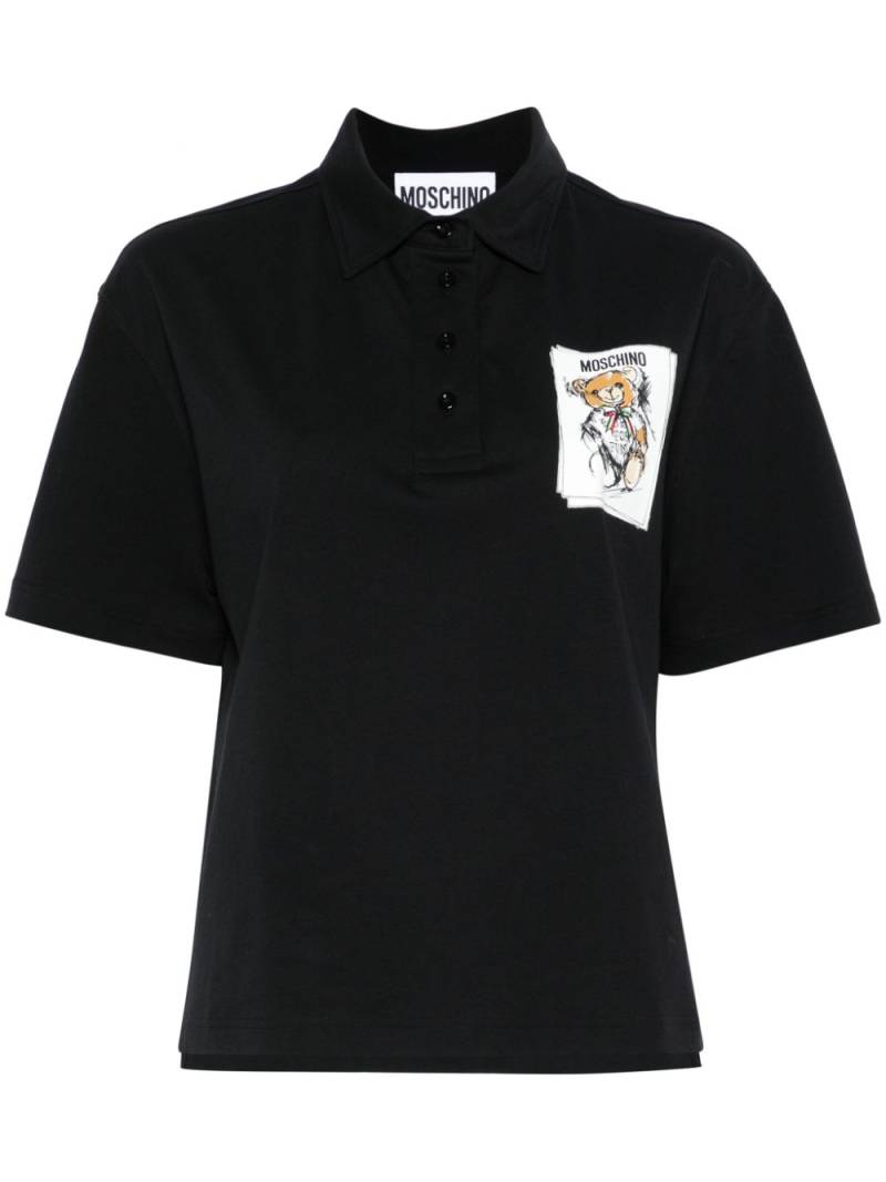 Moschino Teddy Bear-print polo shirt - Black von Moschino