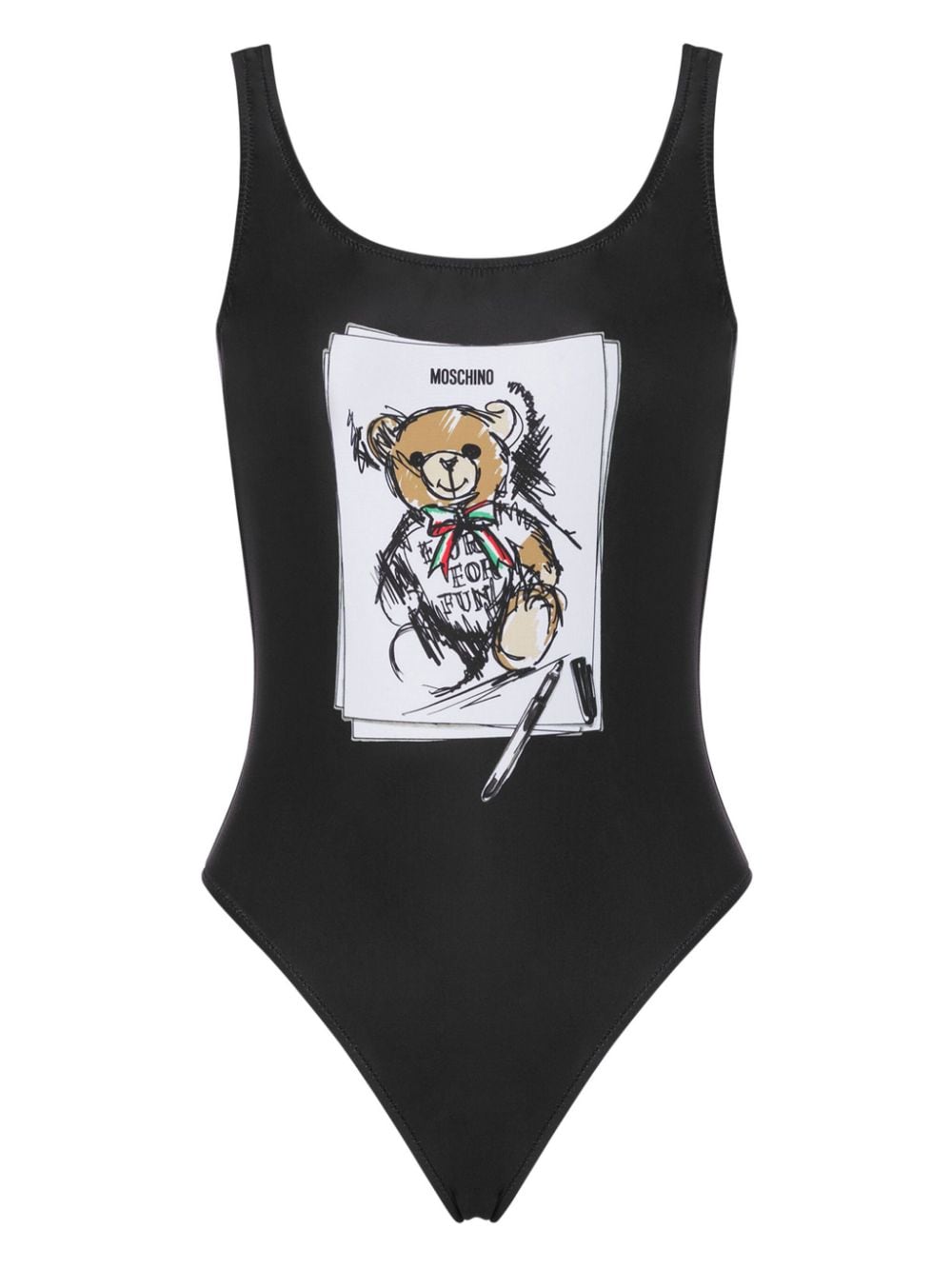 Moschino Teddy Bear-print swimsuit - Black von Moschino