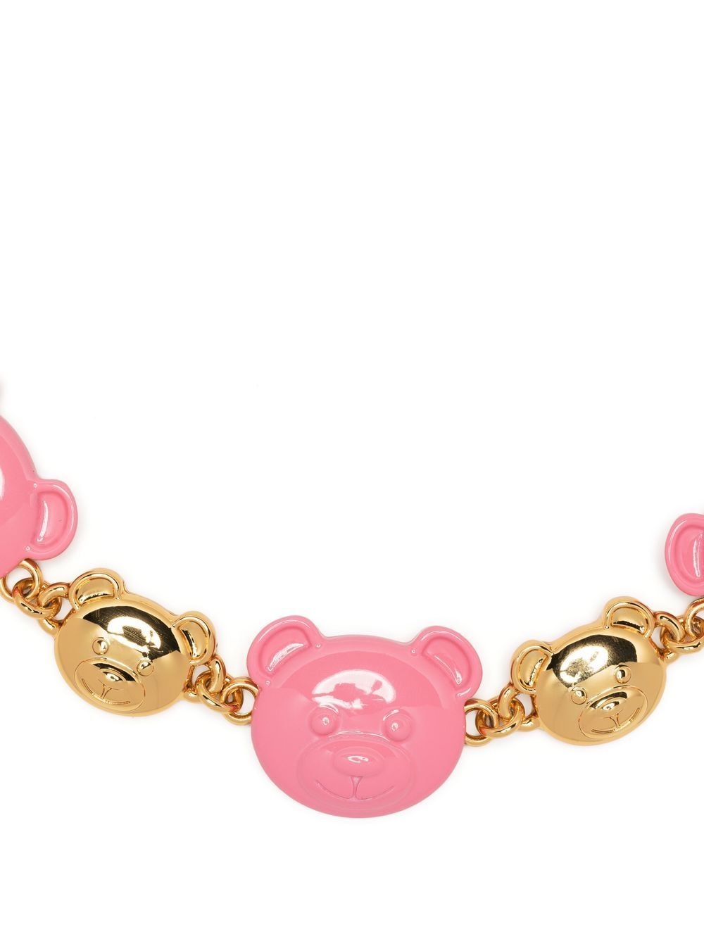 Moschino Teddy Bear two-tone necklace - Pink von Moschino