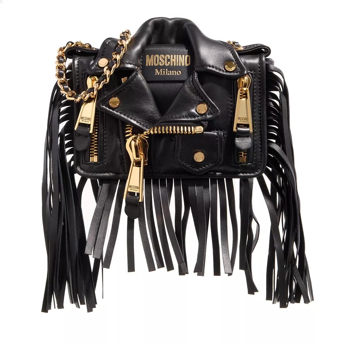 Moschino Schultertasche - Biker Bag Fringes - Gr. unisize - in Schwarz - für Damen von Moschino