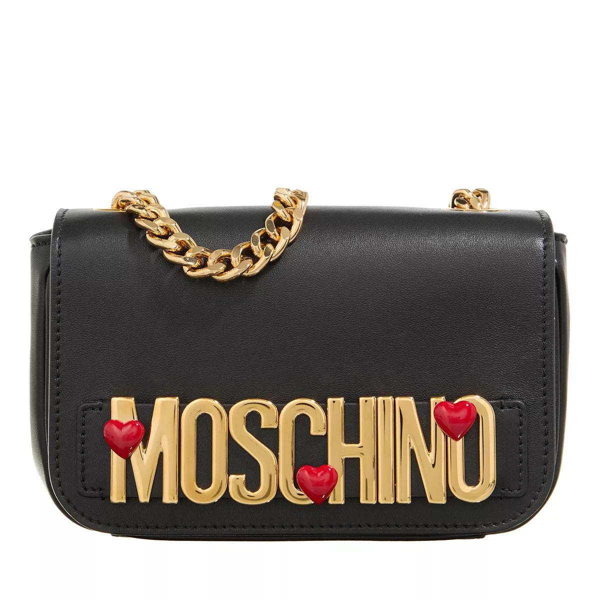 Moschino Schultertasche - Heart Logo - Gr. unisize - in Schwarz - für Damen von Moschino