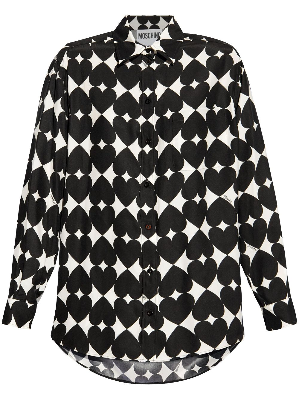 Moschino all-over heart print shirt - Black von Moschino