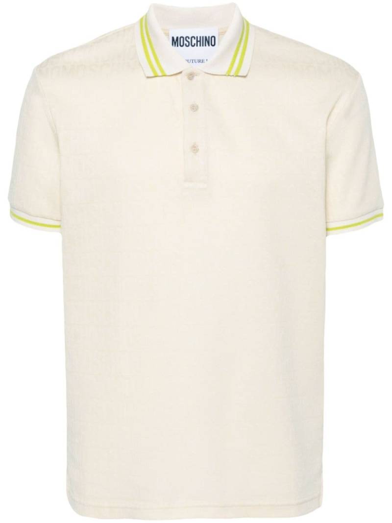 Moschino logo-jacquard polo shirt - Neutrals von Moschino