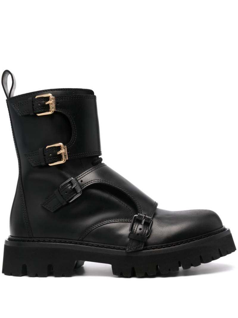 Moschino ankle-length leather boots - Black von Moschino