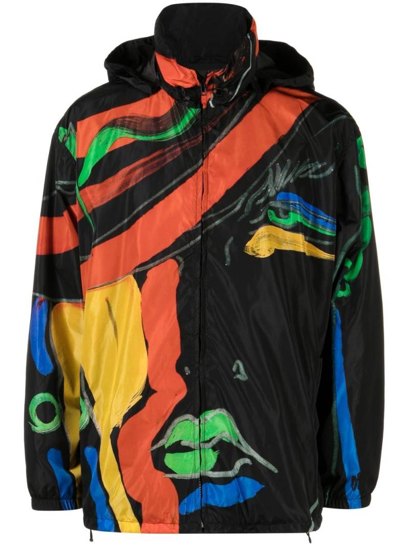 Moschino artistic-print hooded jacket - Black von Moschino