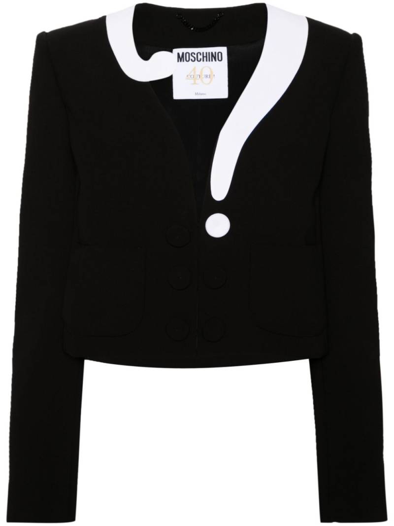 Moschino asymmetric-neck cropped jacket - Black von Moschino