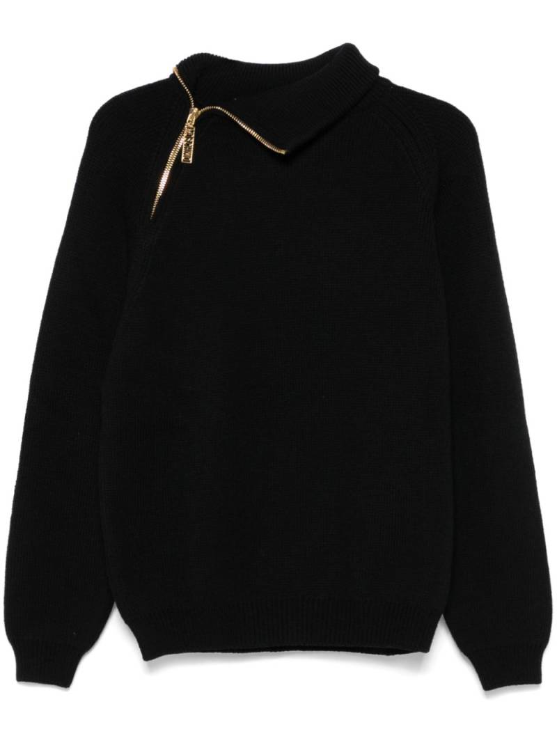 Moschino asymmetric-neck sweater - Black von Moschino