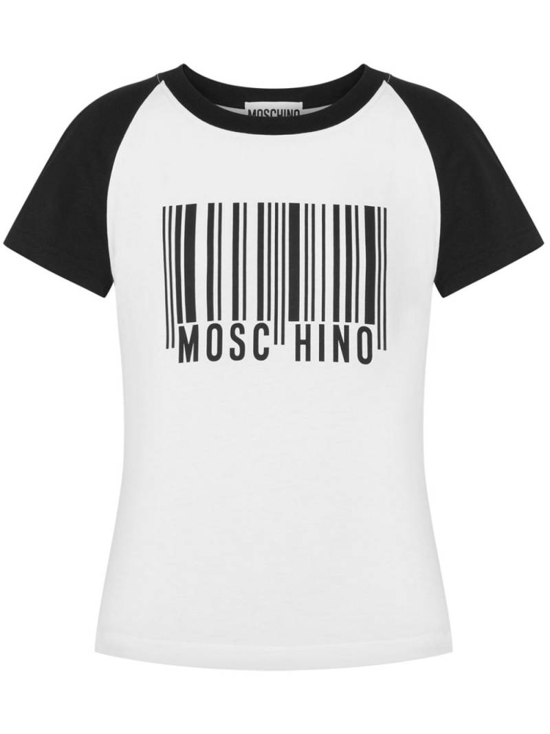 Moschino barcode-print cotton T-shirt - White von Moschino