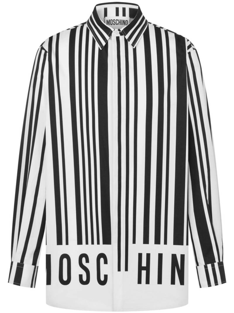 Moschino barcode-print poplin shirts - White von Moschino