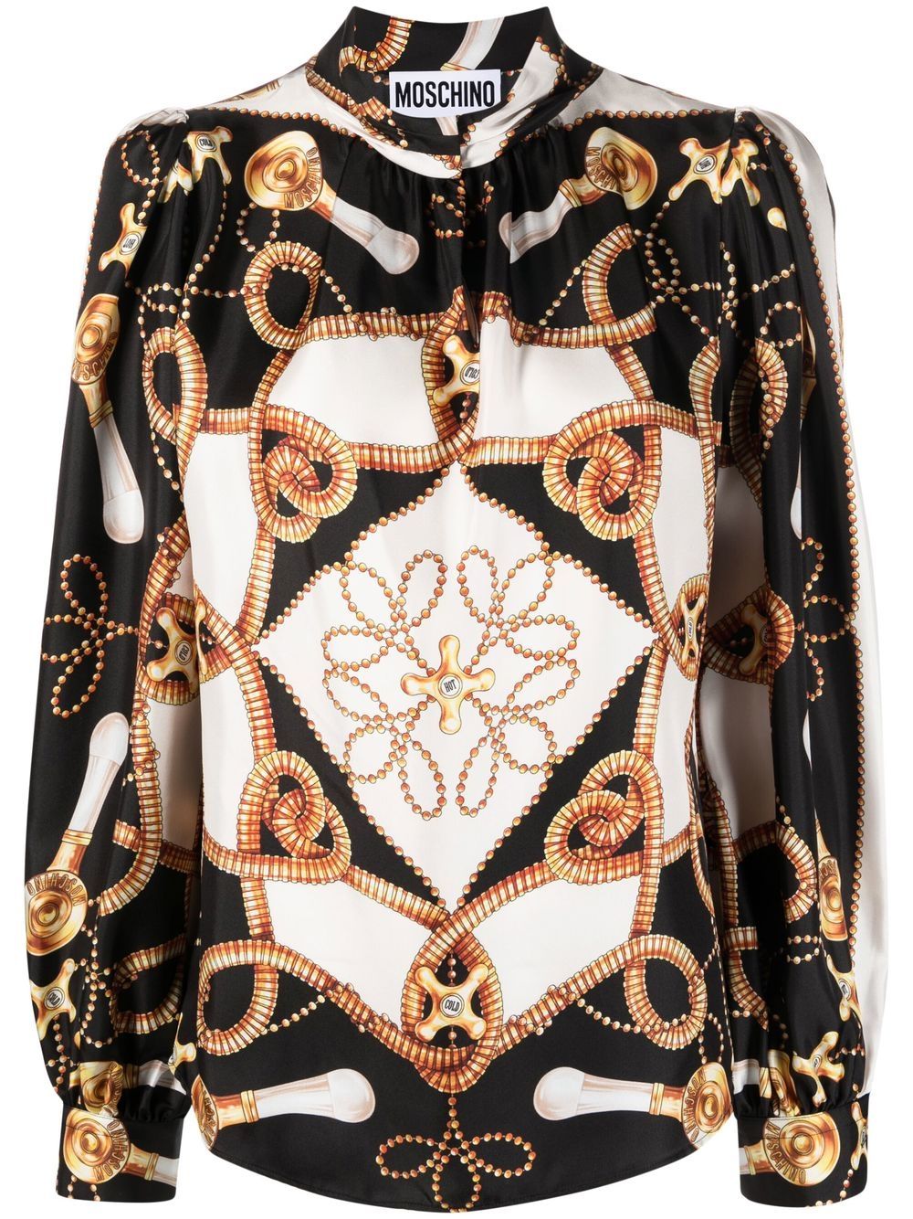 Moschino baroque pattern-print silk shirt - Black von Moschino