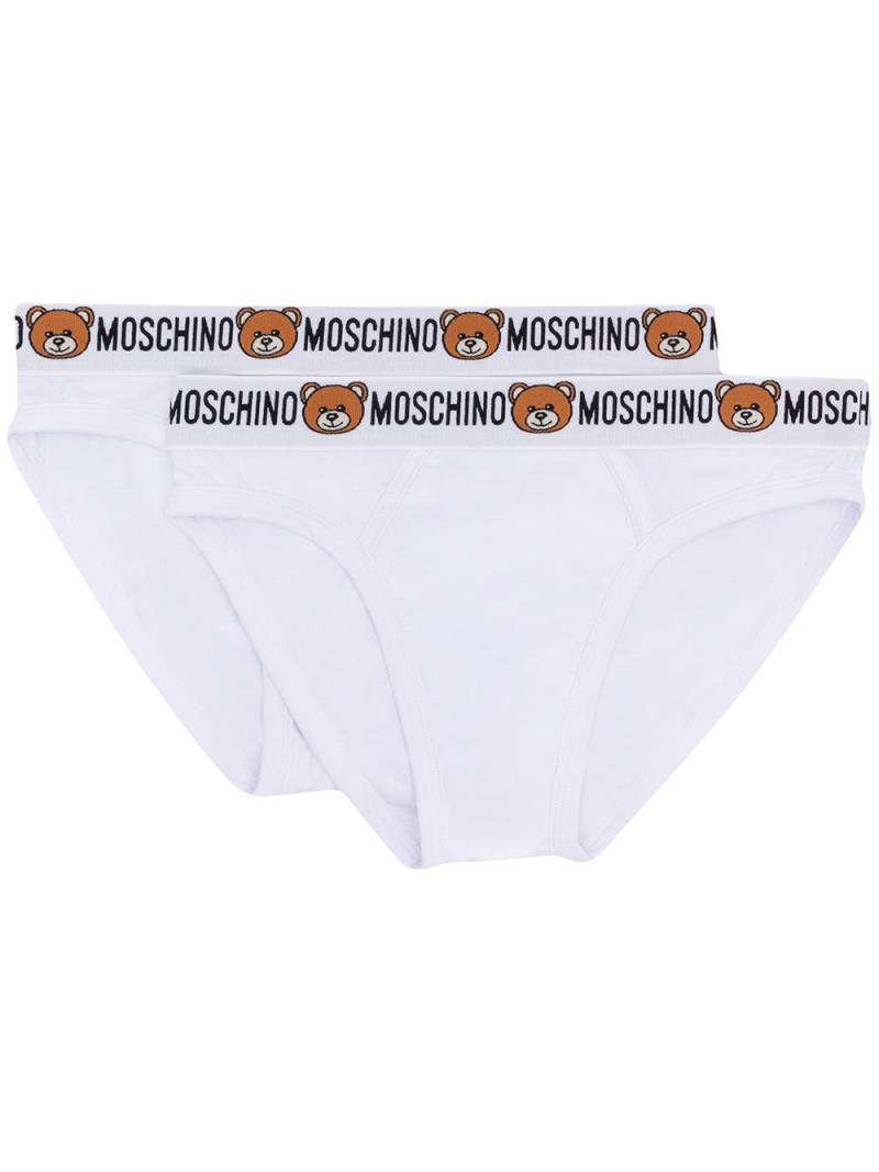 Moschino set of two logo-waistband briefs - White von Moschino