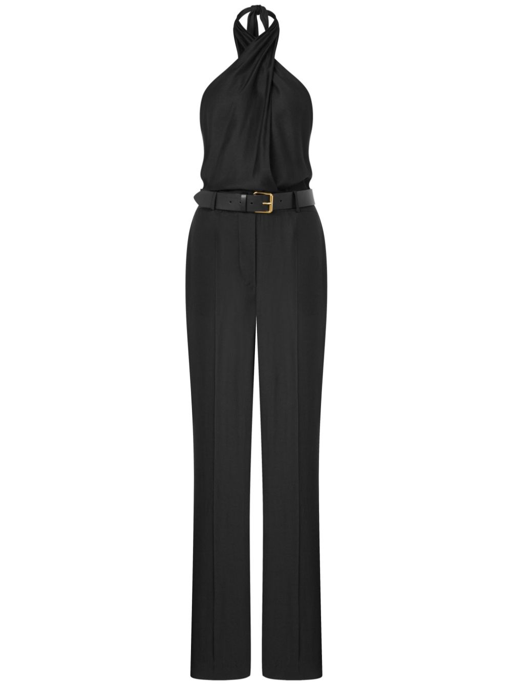 Moschino belted halterneck jumpsuit - Black von Moschino