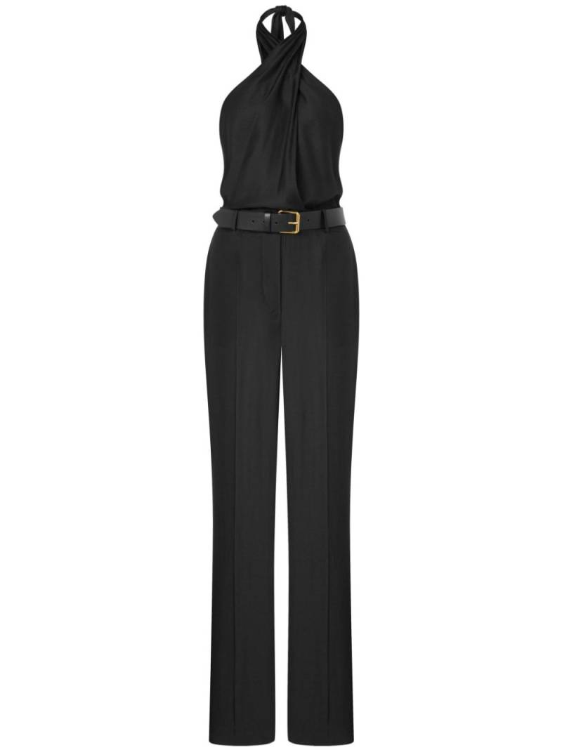 Moschino belted halterneck jumpsuit - Black von Moschino