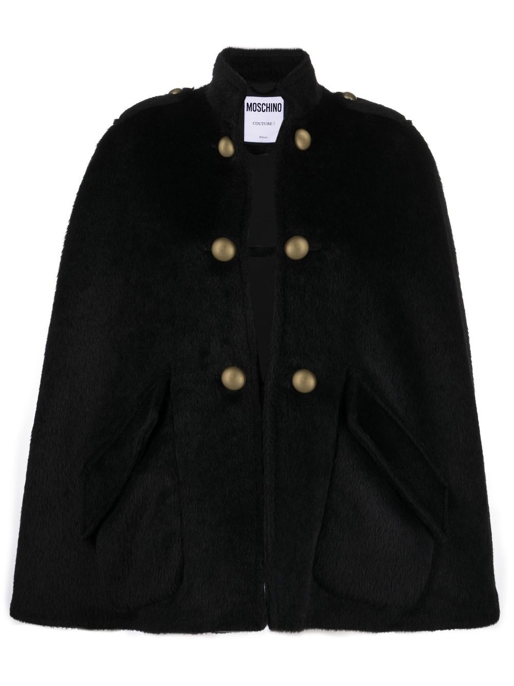 Moschino brushed-finish double-breasted cape - Black von Moschino