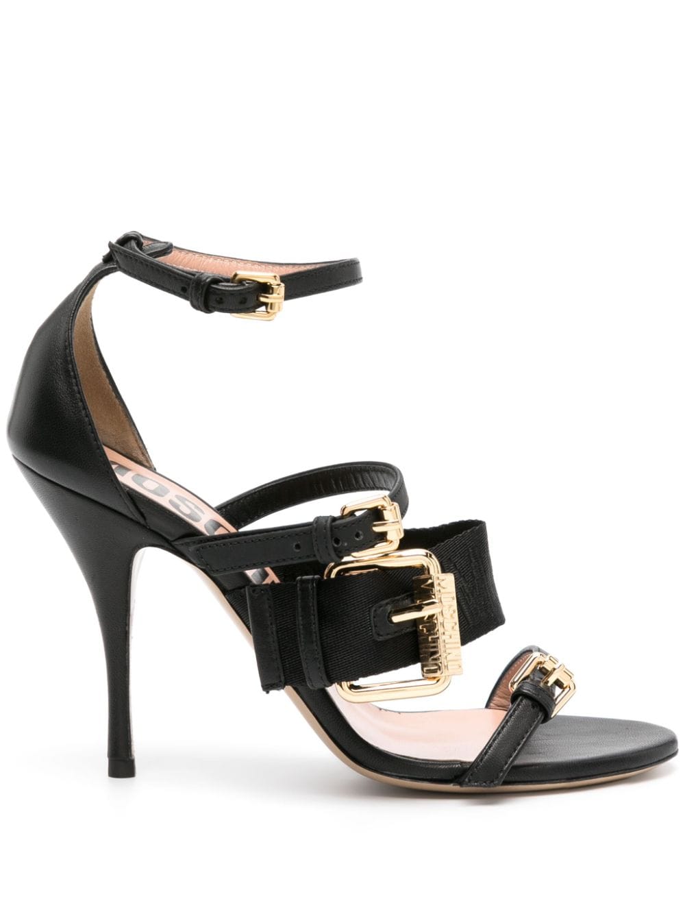 Moschino buckle-strap leather sandals - Black von Moschino