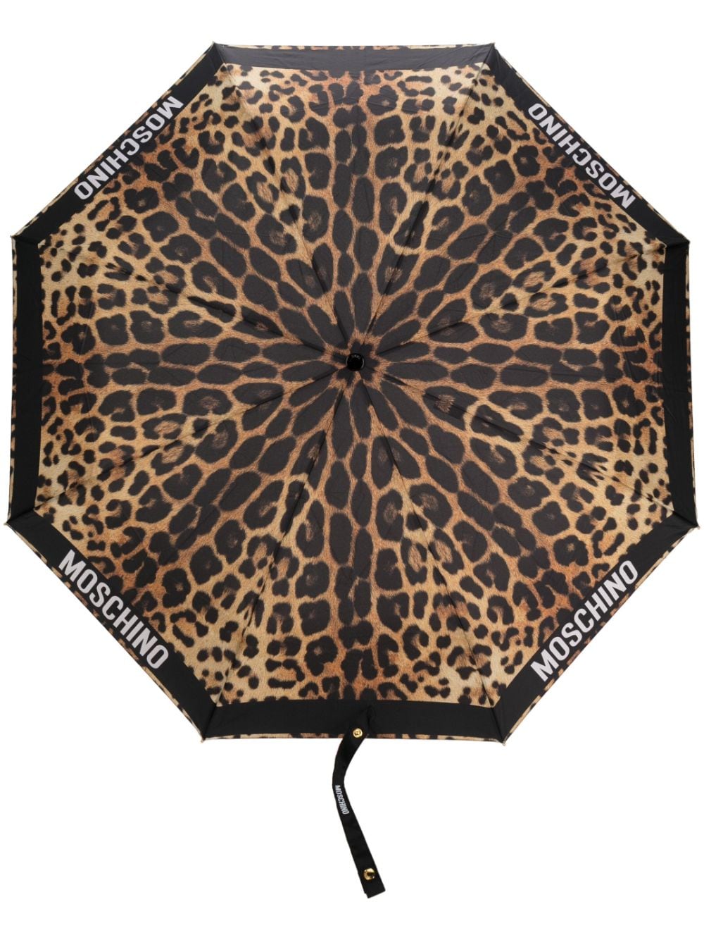 Moschino cheetah-print compact umbrella - Black von Moschino