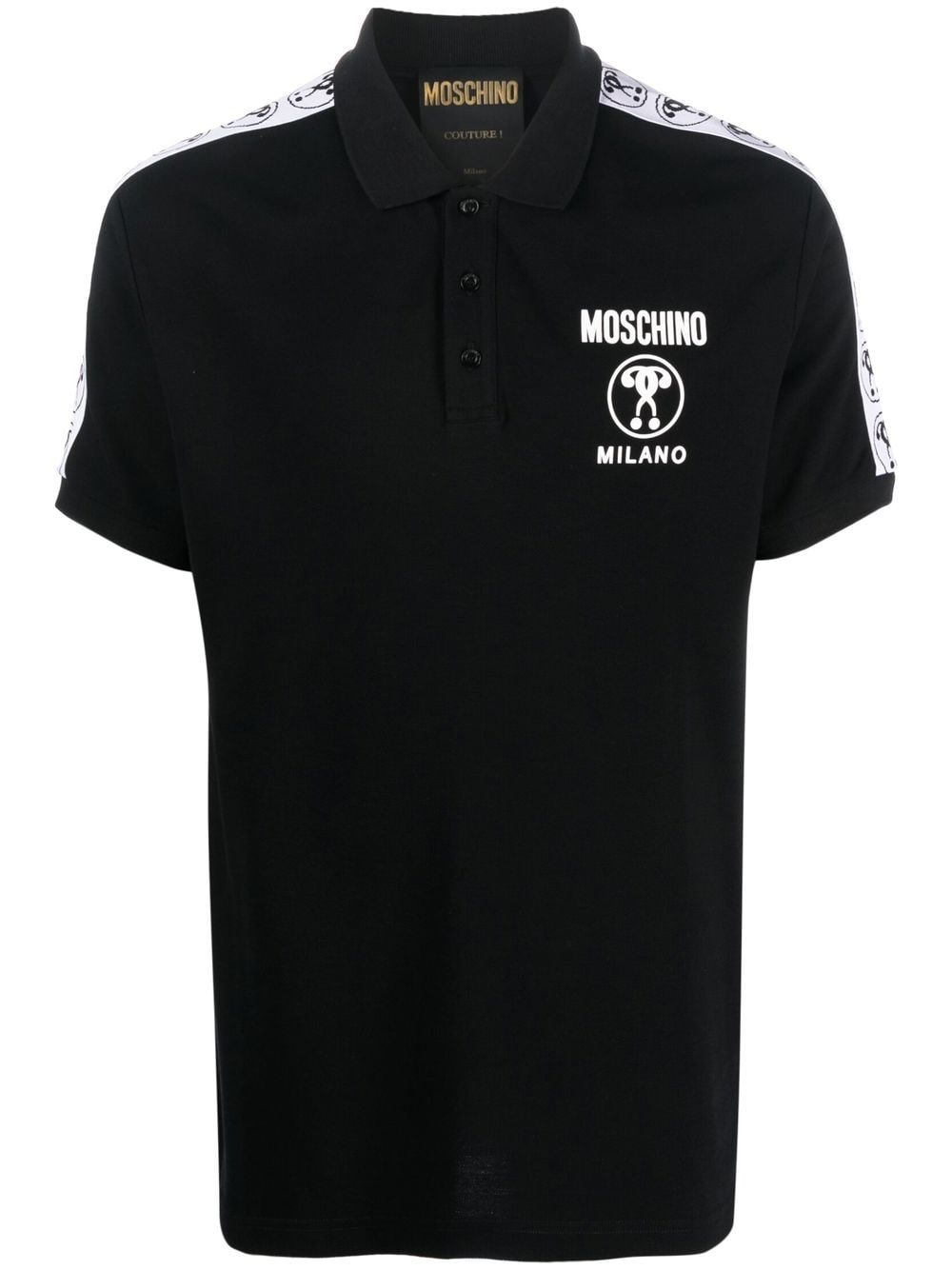 Moschino chest logo-print detail polo shirt - Black von Moschino