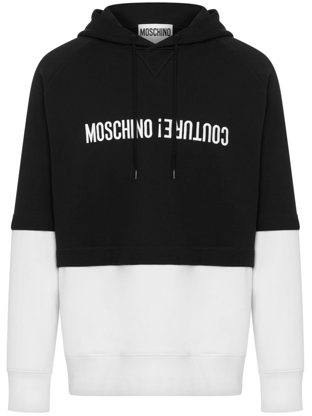 Moschino colour-block cotton hoodie - Black von Moschino