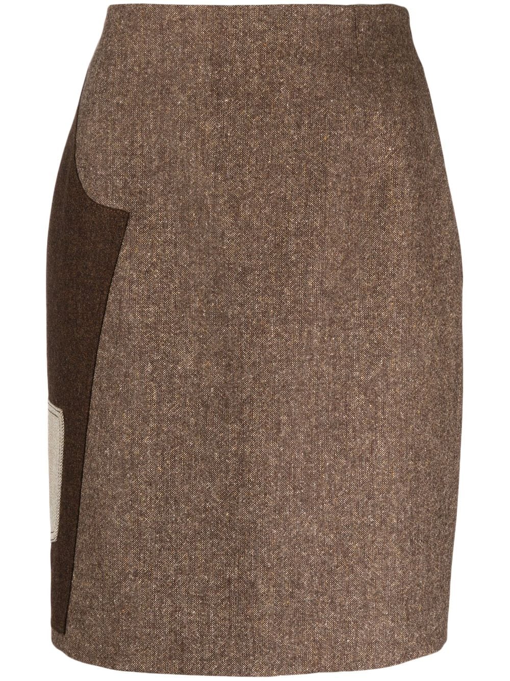 Moschino contrasting-panel pencil skirt - Brown von Moschino