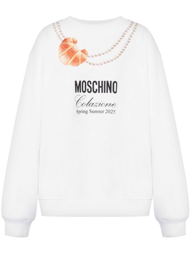 Moschino croissant-print sweatshirt - White von Moschino