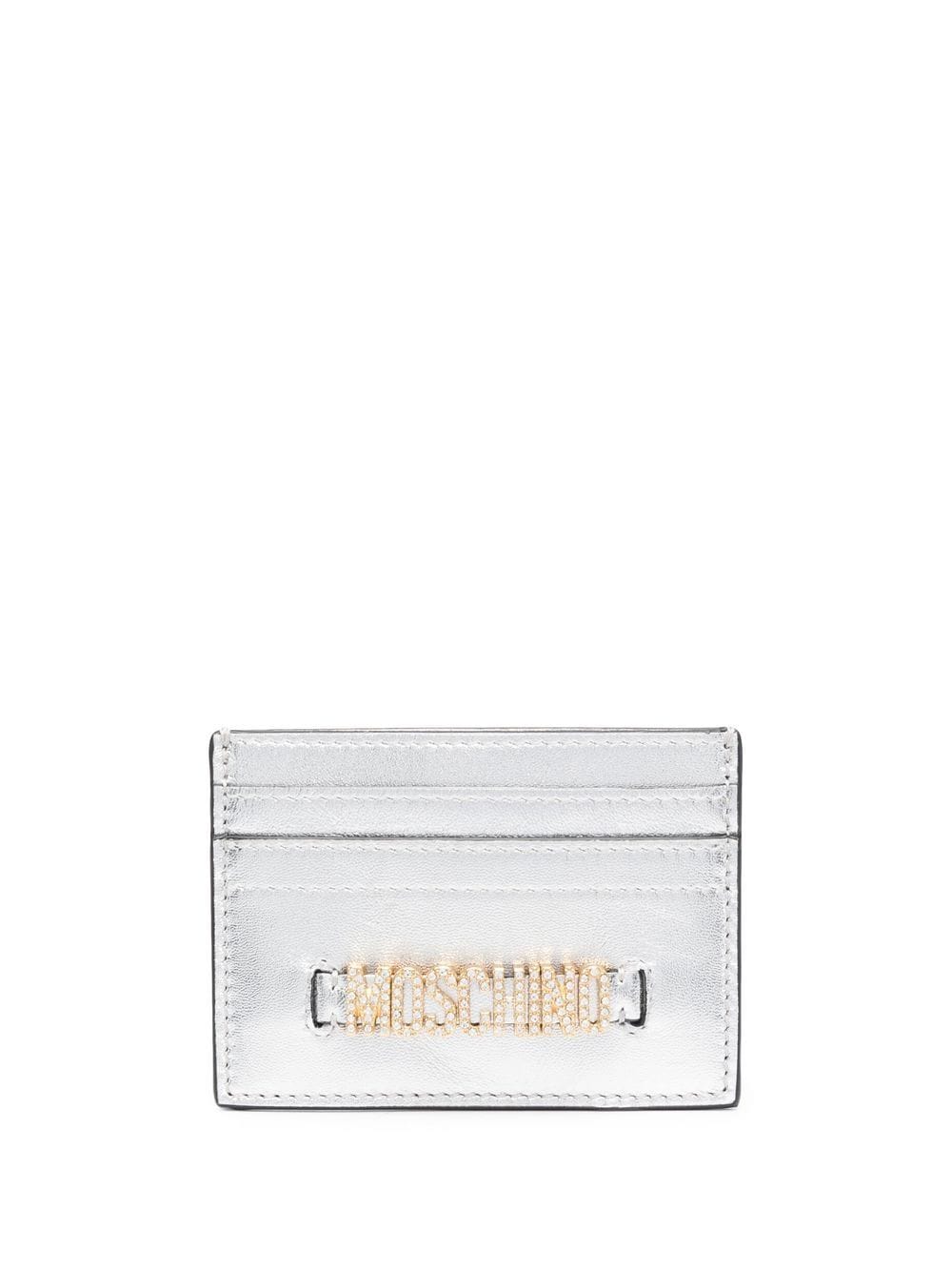 Moschino crystal embellishment logo cardholder - Silver von Moschino