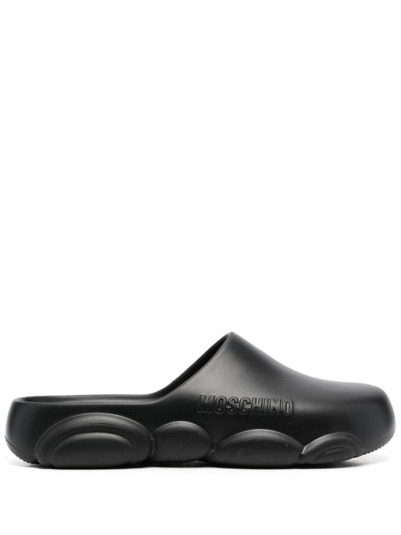 Moschino debossed-logo detail slides - Black von Moschino