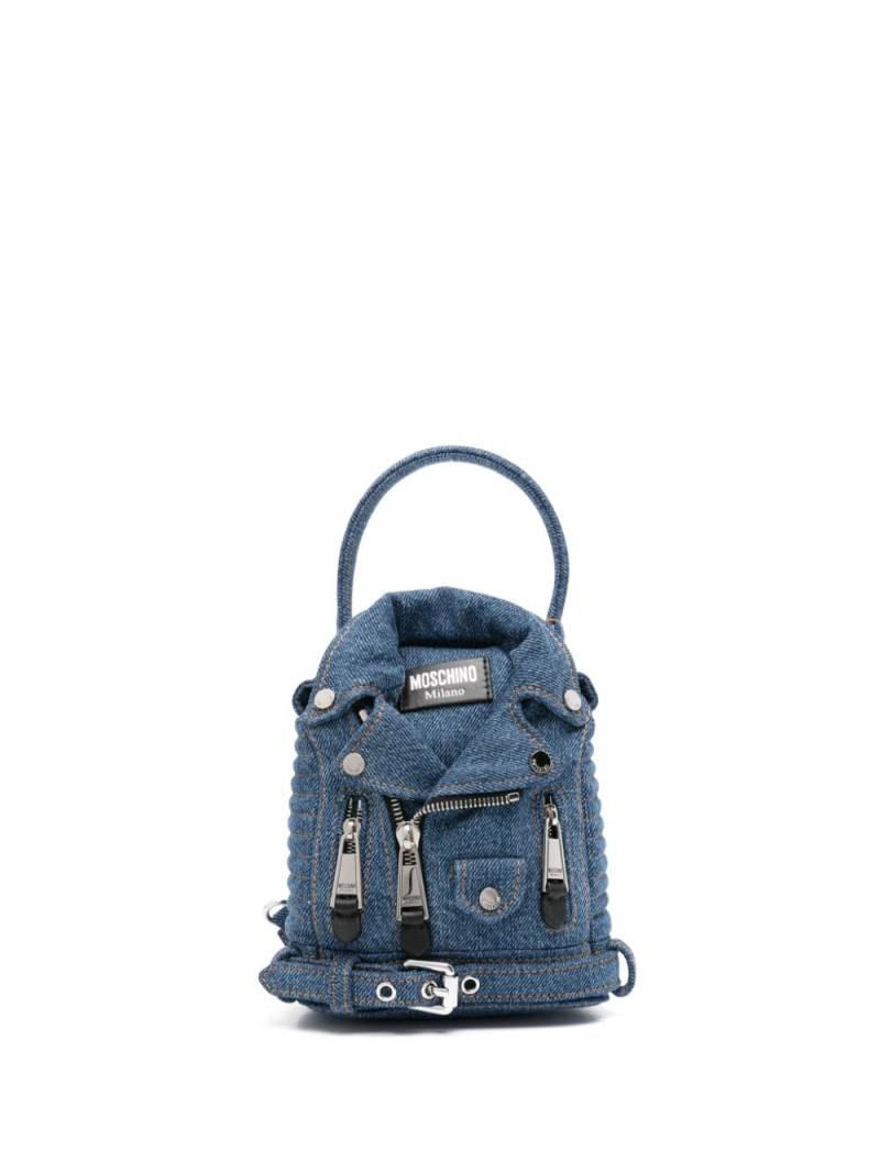 Moschino denim biker backpack - Blue von Moschino