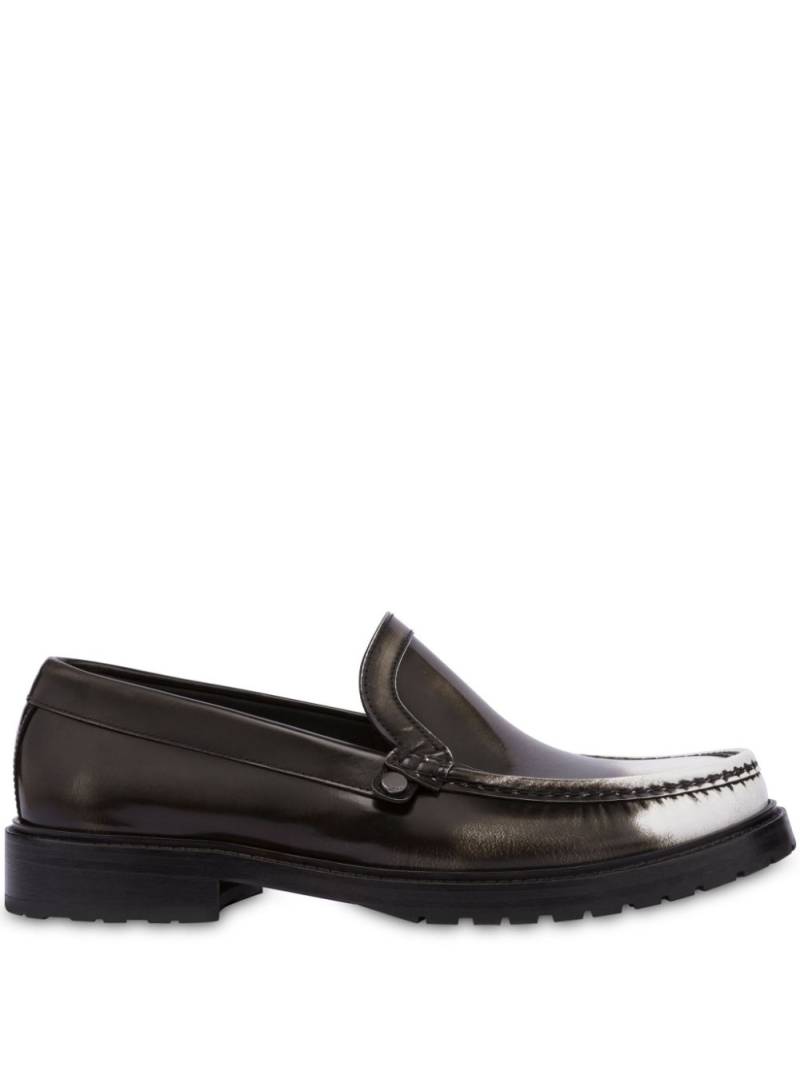 Moschino distressed-effect leather loafers - Brown von Moschino