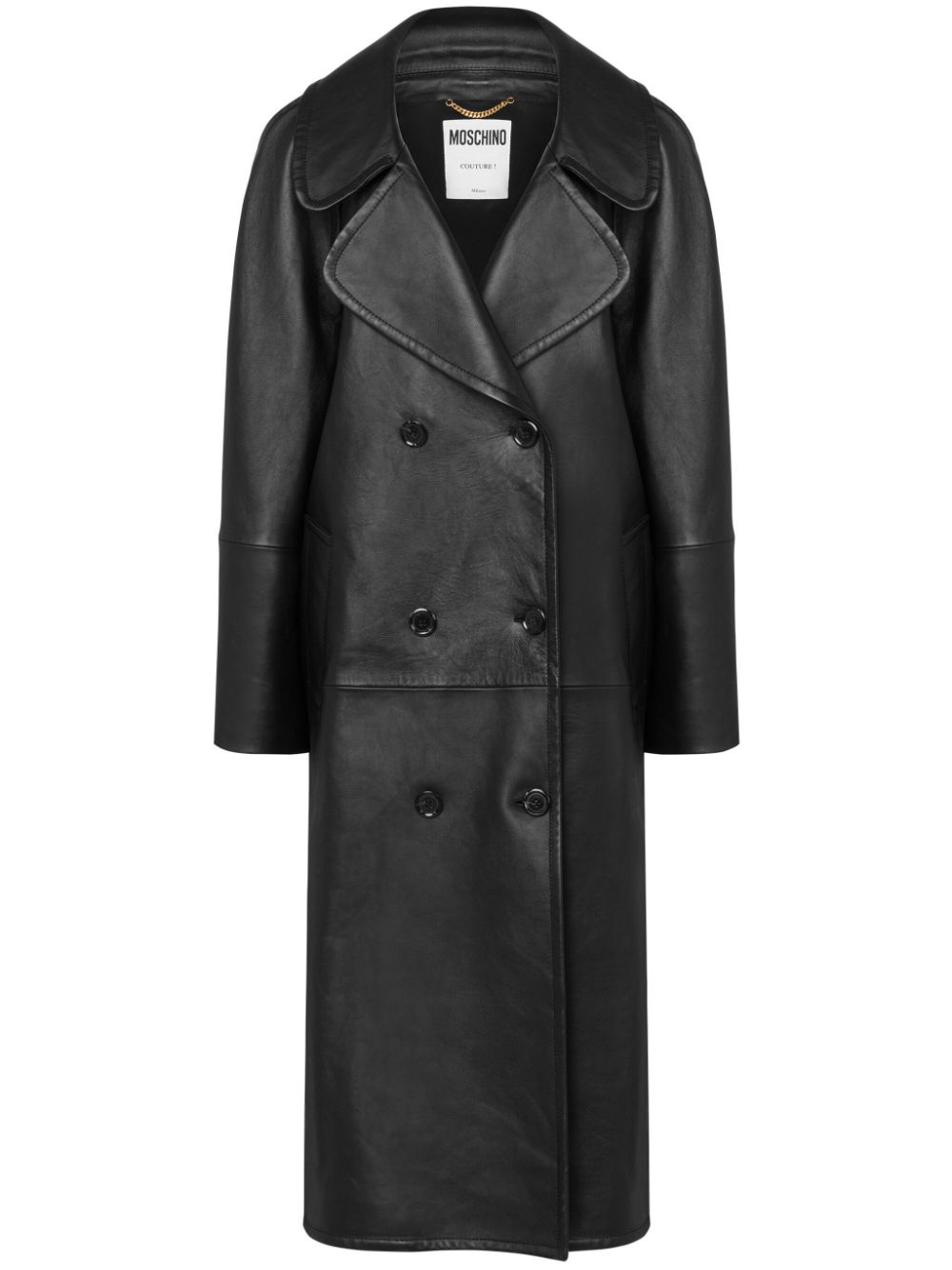 Moschino double-breasted asymmetric coat - Black von Moschino