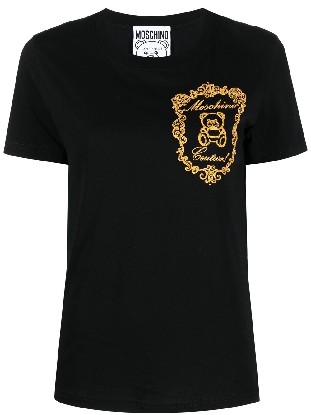 Moschino embroidered-logo short-sleeve T-shirt - Black von Moschino