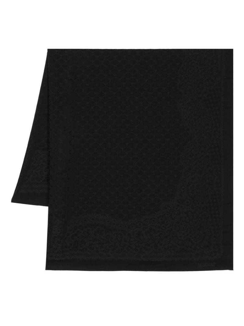 Moschino embroidered silk scarf - Black von Moschino