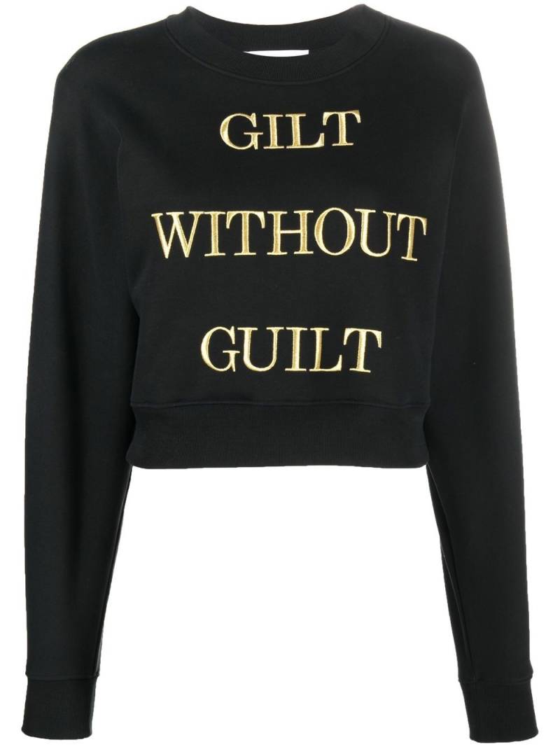 Moschino embroidered slogan jumper - Black von Moschino