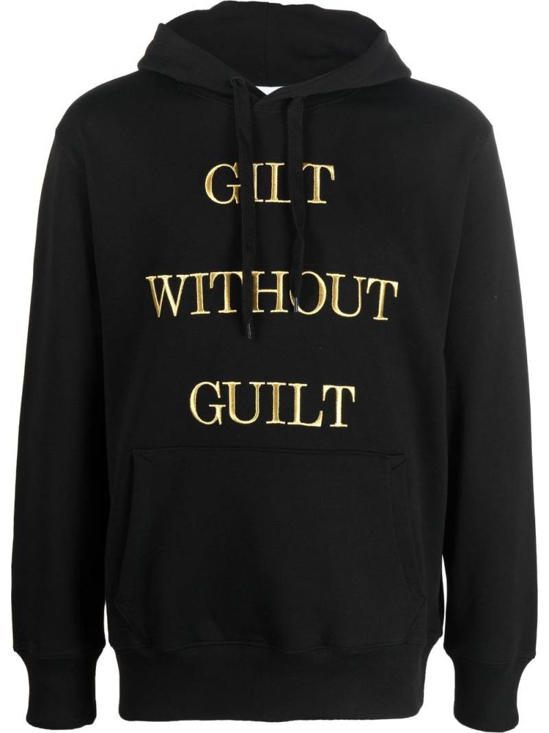 Moschino embroidered-slogan long-sleeve hoodie - Black von Moschino