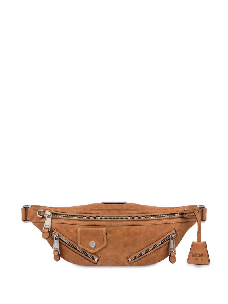 Moschino eyelet-embellished sheepskin belt bag - Brown von Moschino