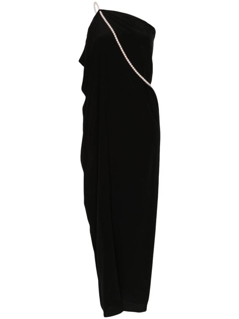 Moschino faux-pearl chain maxi dress - Black von Moschino