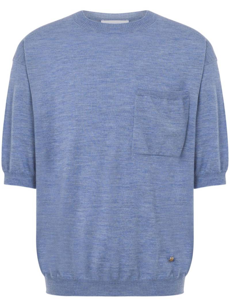 Moschino fine-knit T-shirt - Blue von Moschino