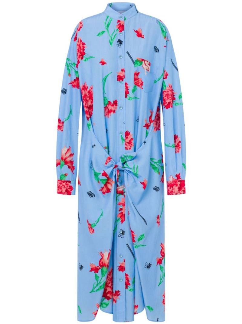 Moschino floral-print midi dress - Blue von Moschino