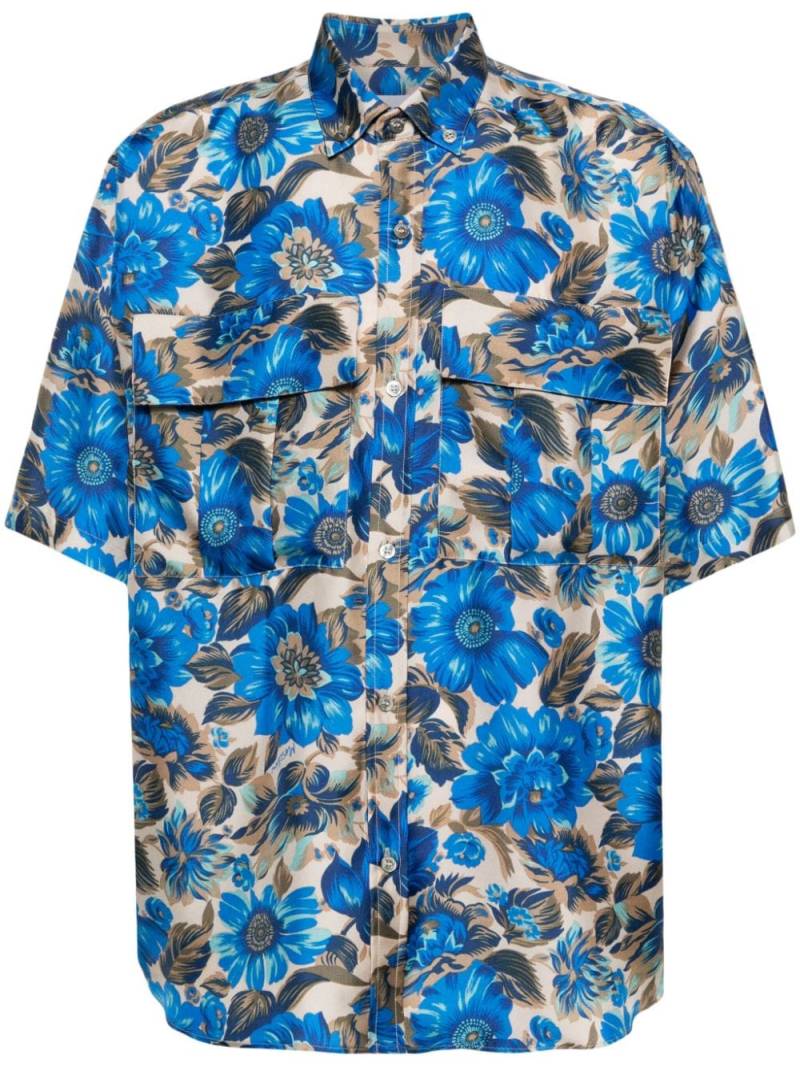 Moschino floral-print silk shirt - Blue von Moschino