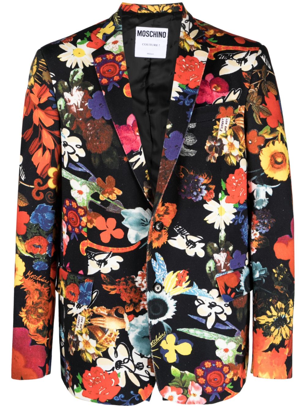 Moschino floral-print single-breasted blazer - Black von Moschino