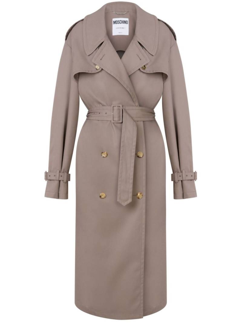 Moschino gabardine trench coat - Brown von Moschino