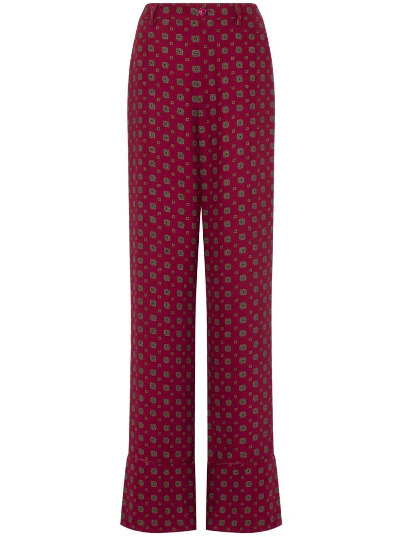 Moschino geometric-print high-rise trousers - Red von Moschino